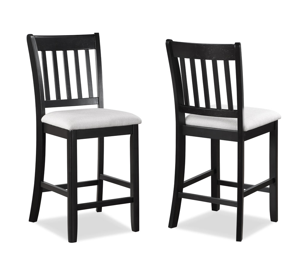 2741SET-DW 5 pc Salvador two tone black finish wood counter height 42" x 42" dining table set