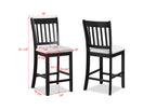 2741SET-DW 5 pc Salvador two tone black finish wood counter height 42" x 42" dining table set