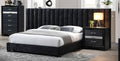 Acme 27760Q Rosdorf park rivas black fabric queen bed tufted wide headboard