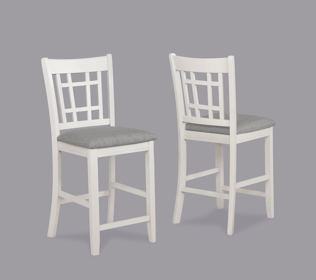 2795CG-T-4260 5 pc Winston porter renshaw hartwell chalk white grey finish wood counter height oval dining table set