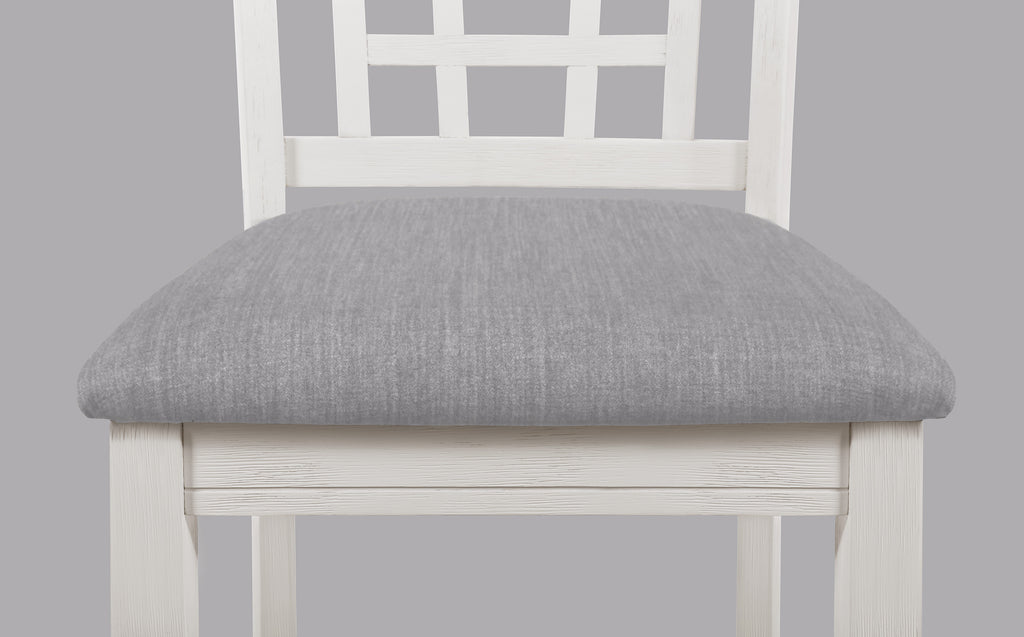 2795CG-T-4260 5 pc Winston porter renshaw hartwell chalk white grey finish wood counter height oval dining table set