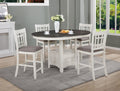 2795CG-T-4260 5 pc Winston porter renshaw hartwell chalk white grey finish wood counter height oval dining table set