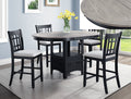 2795LG-T-4260 5 pc hartwell two tone grey finish wood counter height oval dining table set