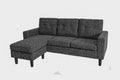 Elaine 2-Piece Dark Grey Linen-Like Fabric Sectional Sofa with Reversible Chaise – 2833-DKG