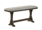 2837T-6PC 6 pc Lloyd grey finish wood counter height dining table set trestle base with bench