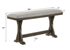 2837T-6PC 6 pc Lloyd grey finish wood counter height dining table set trestle base with bench