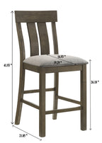 2837T-6PC 6 pc Lloyd grey finish wood counter height dining table set trestle base with bench