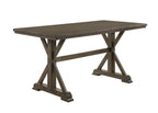 2837T-6PC 6 pc Lloyd grey finish wood counter height dining table set trestle base with bench
