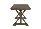 2837T-6PC 6 pc Lloyd grey finish wood counter height dining table set trestle base with bench