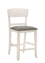 2849CG 7 pc Conner two tone chalk white and grey wood finish 60" round counter height drop leaf dining table set