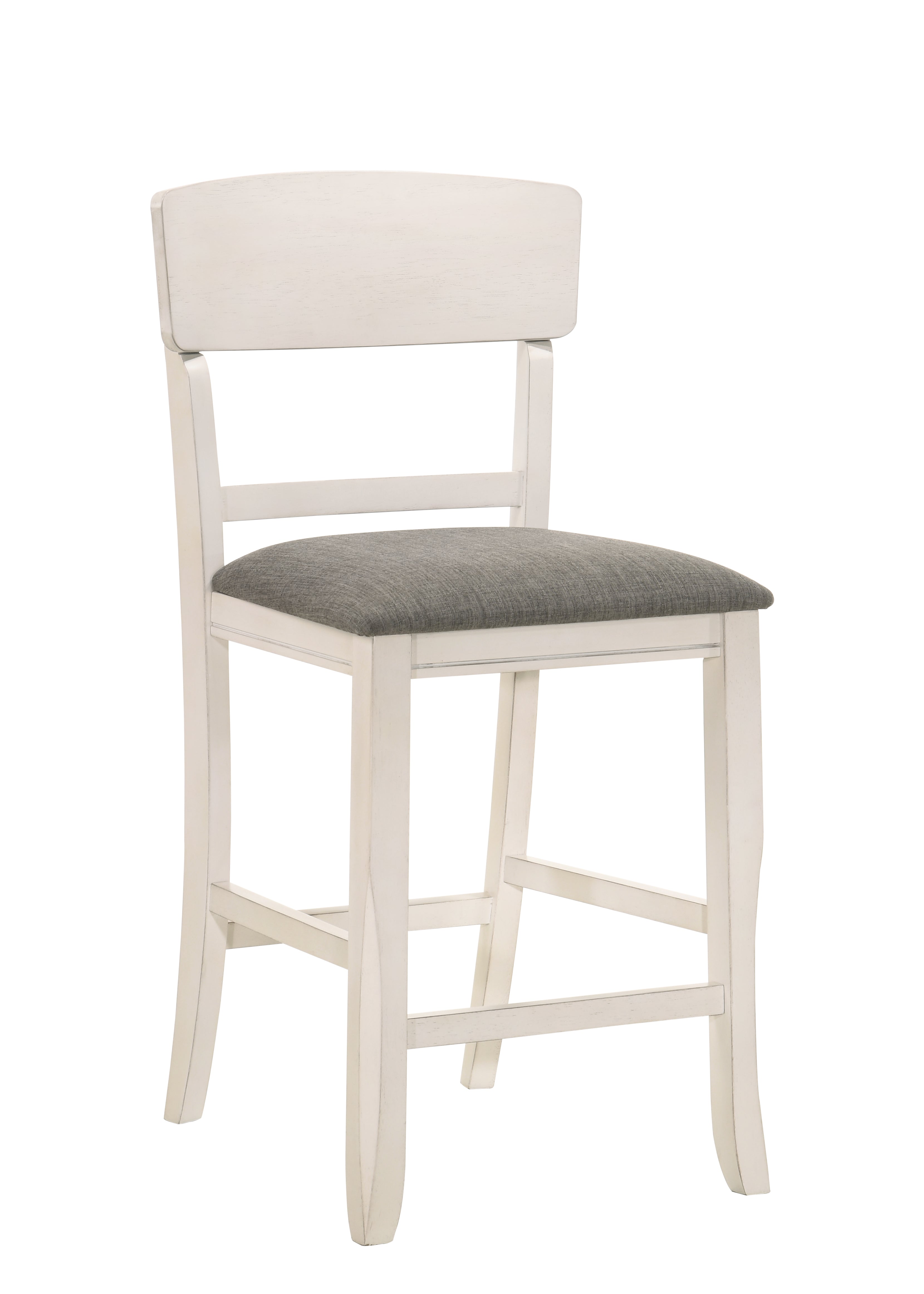 2849CG 7 pc Conner two tone chalk white and grey wood finish 60" round counter height drop leaf dining table set
