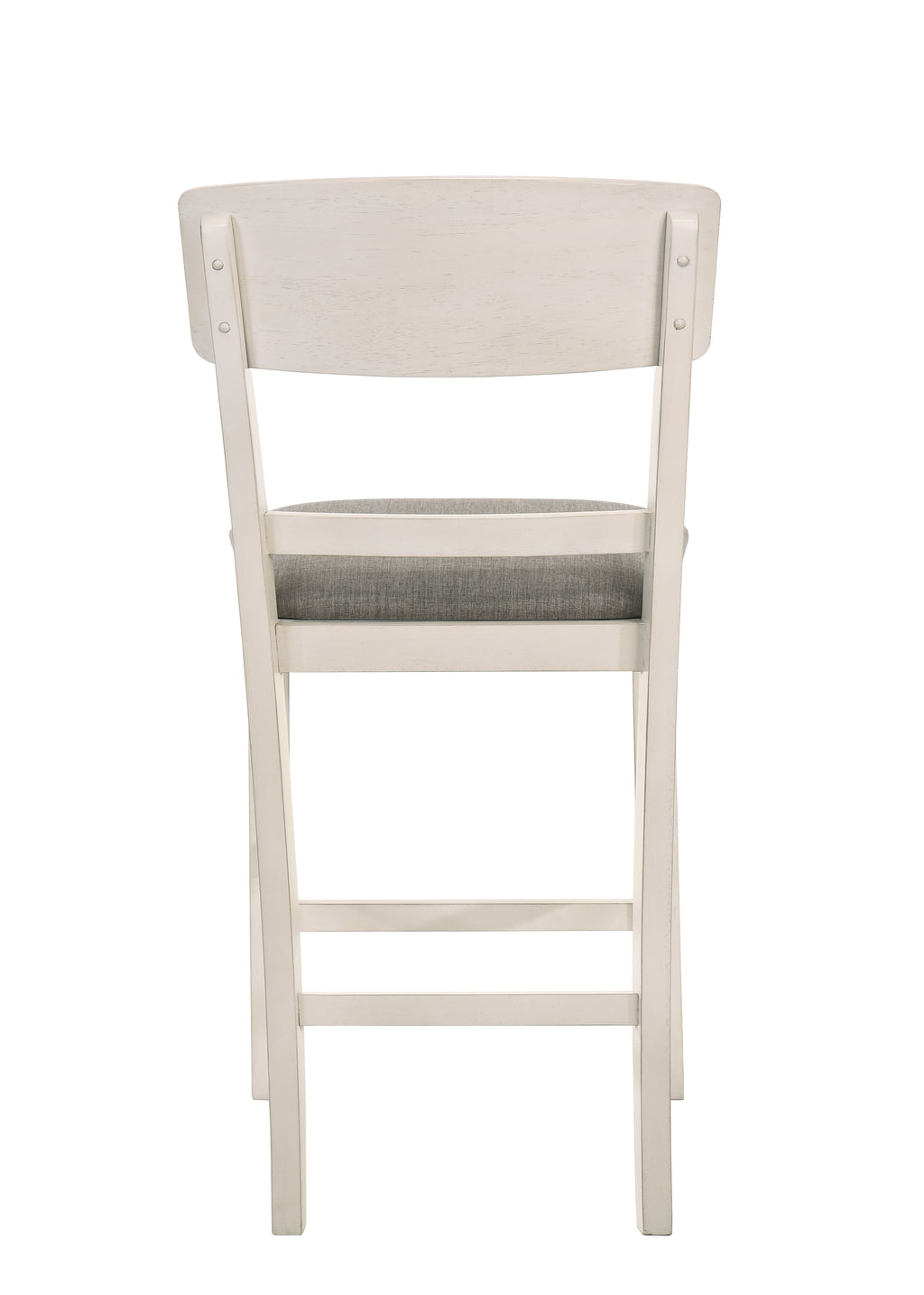 2849CG 7 pc Conner two tone chalk white and grey wood finish 60" round counter height drop leaf dining table set