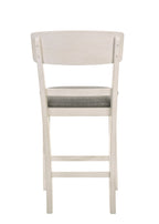 2849CG 7 pc Conner two tone chalk white and grey wood finish 60" round counter height drop leaf dining table set