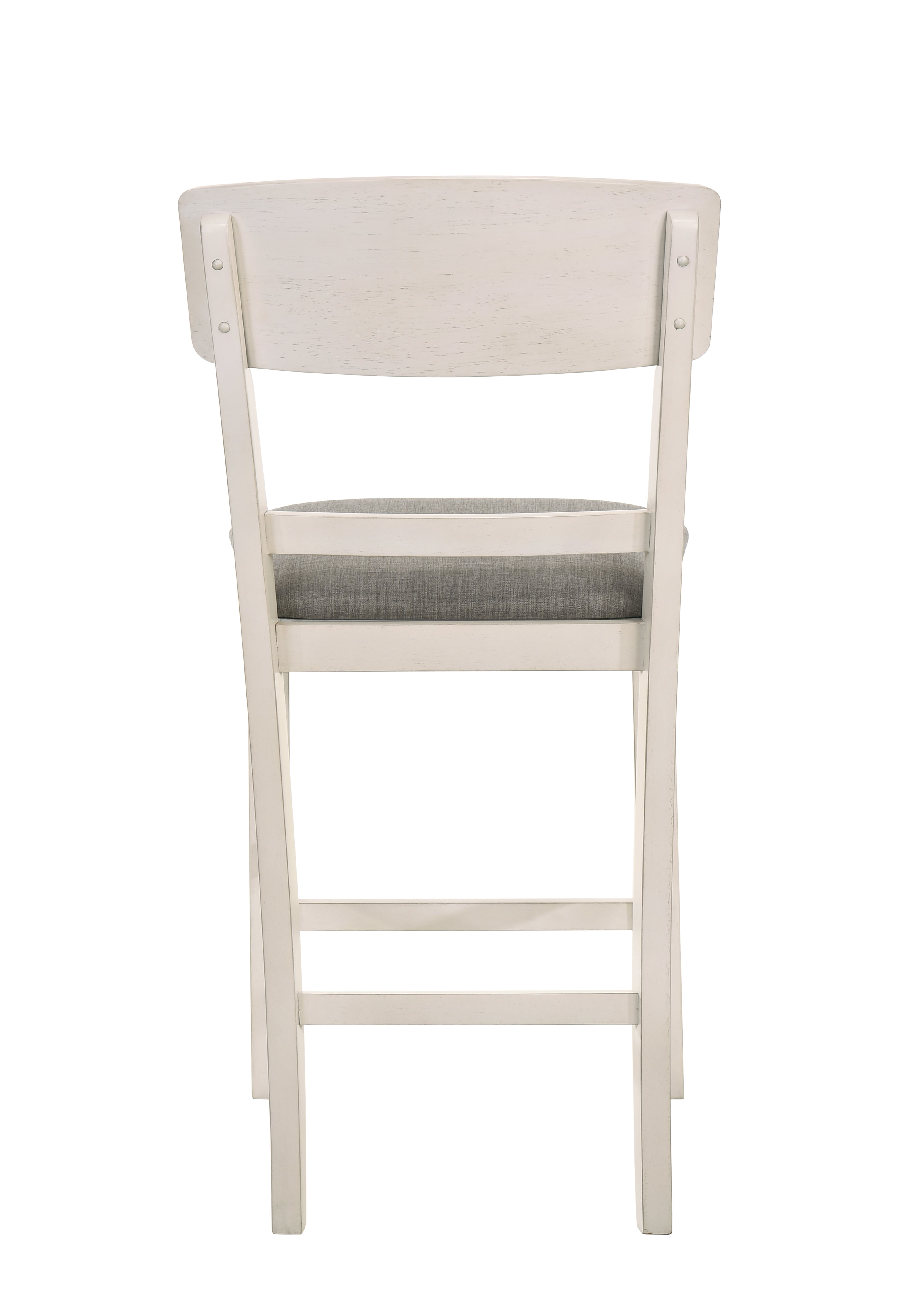 2849CG 7 pc Conner two tone chalk white and grey wood finish 60" round counter height drop leaf dining table set