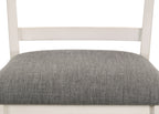 2849CG 7 pc Conner two tone chalk white and grey wood finish 60" round counter height drop leaf dining table set