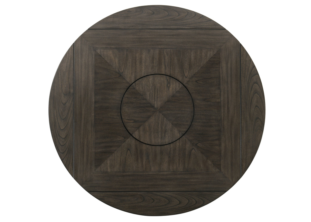2849CG 7 pc Conner two tone chalk white and grey wood finish 60" round counter height drop leaf dining table set