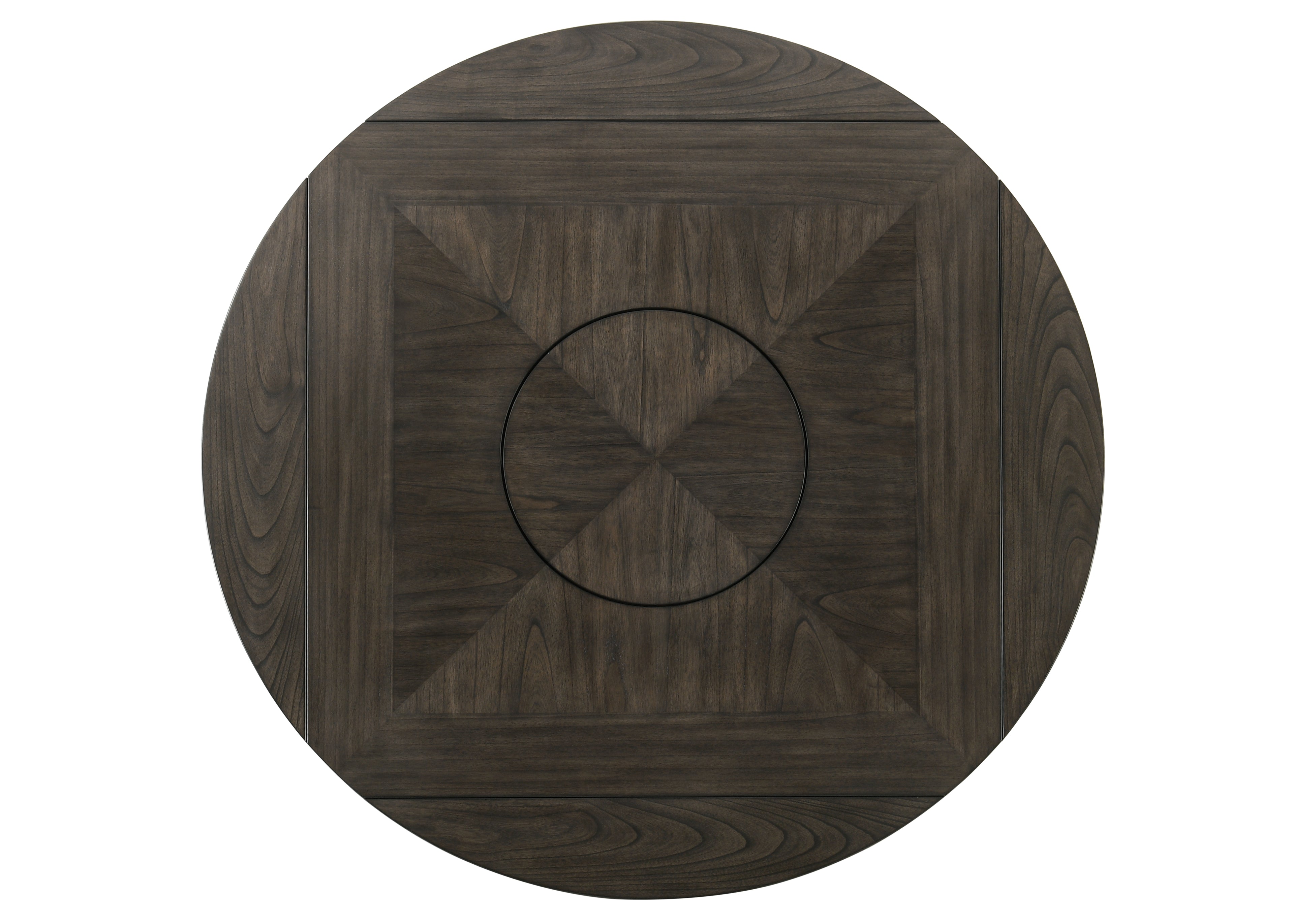 2849CG 7 pc Conner two tone chalk white and grey wood finish 60" round counter height drop leaf dining table set