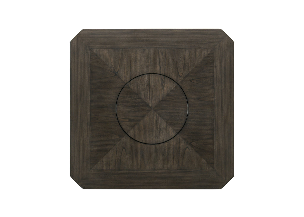 2849CG 7 pc Conner two tone chalk white and grey wood finish 60" round counter height drop leaf dining table set