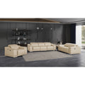 Global United DivanItalia Beige Italian Leather Power Reclining Sofa Love Seat and Chair Set – 9762BG-3PC