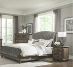 Homelegance 1693-4PC 4 pc Astoria grand rachelle weathered pecan finish wood queen bedroom set