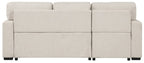 Homelegance 9630BE-2LRC 2 pc Monterey beige boucle fabric sectional sofa pop up sleep area storage chaise and drop down table tray