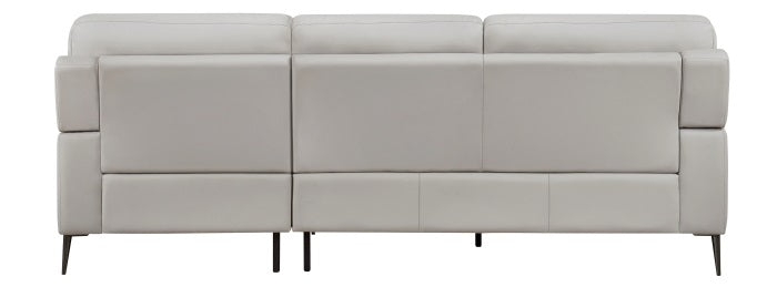 Homelegance 8577GY-SC 2 pc Essex mid century modern grey top grain leather sectional sofa with chaise