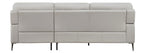 Homelegance 8577GY-SC 2 pc Essex mid century modern grey top grain leather sectional sofa with chaise