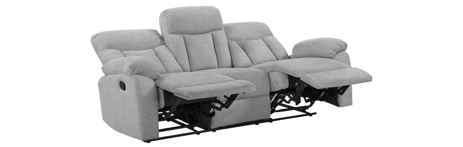 Homelegance Newark 2-Piece Light Grey Fabric Recliner Sofa & Love Seat Set – 8440GRY-SL