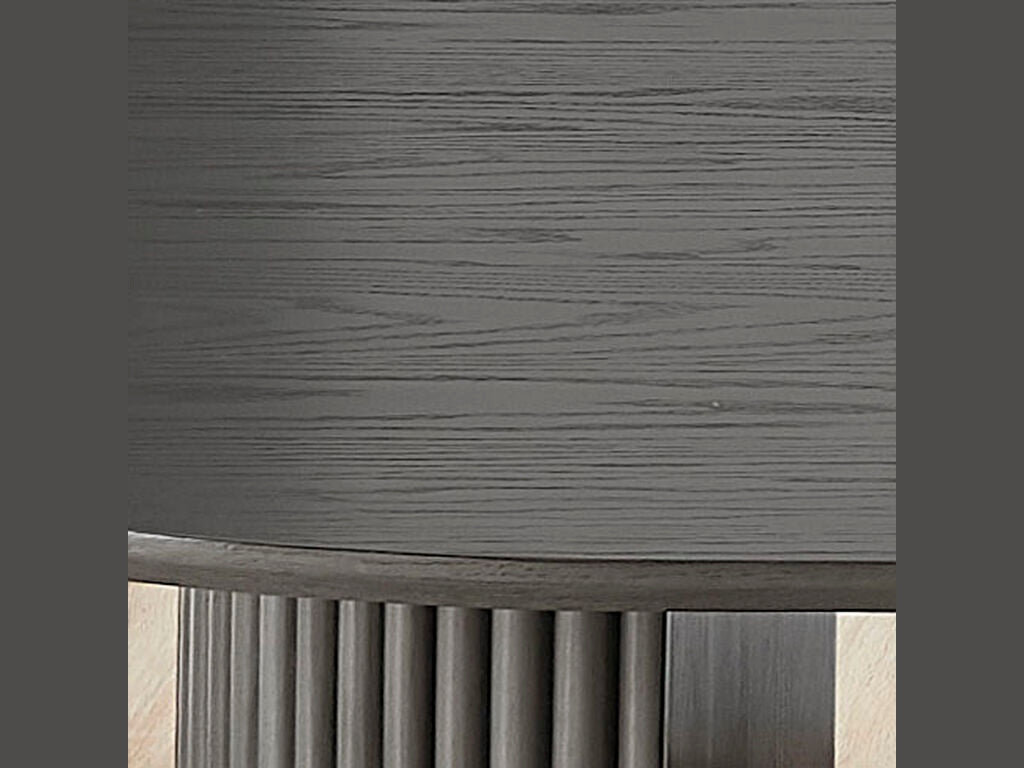 30068-2-7PC 7 pc Valencia grey finish wood 80" oval top modern dining table set