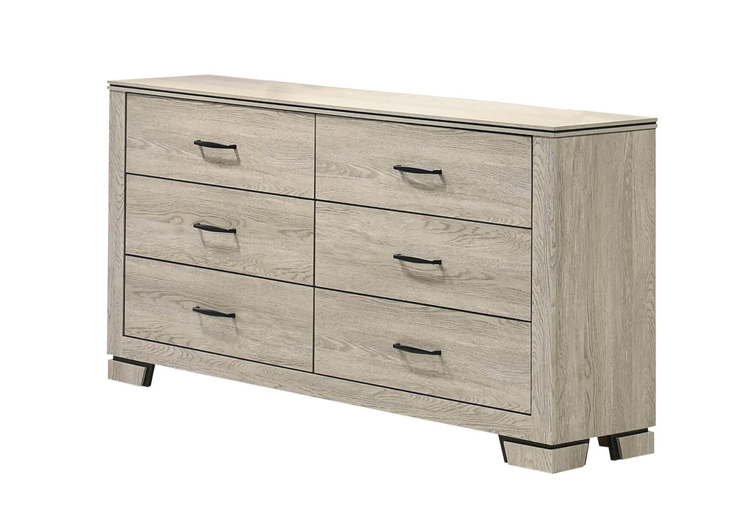B830-4PC 4 pc Elijah rustic grey wood grain finish wood LED accent lighting queen bedroom set