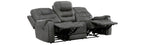 Homelegance 9634DGY-SL 2 pc Hazen dark grey polished microfiber fabric sofa and love seat set with recliner ends cup console