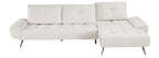Homelegance 8400BEG-22LRC 2 pc Pleasure beige chenille fabric sectional sofa set adjustable back rests