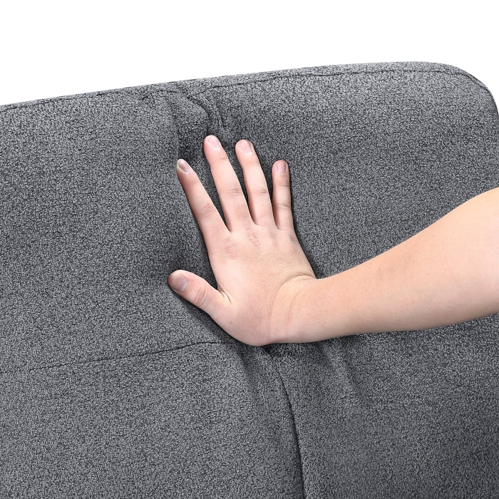 Homelegance 9705GY-32AVC 2 pc Morian grey boucle fabric sectional sofa reversible storage chaise storage arms and pop up sleep area