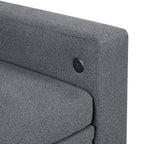 Homelegance 9705GY-42AVC 3 pc Morian grey boucle fabric double chaise sectional sofa storage chaises storage arms and pop up sleep area