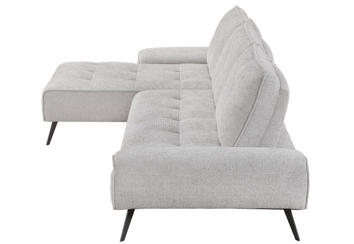 Homelegance Pleasure Light Grey Chenille Sectional Sofa – 8400LTG-2LC2R