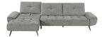 Homelegance 8400DVG-2LC2R 2 pc Pleasure dove grey chenille fabric sectional sofa set adjustable back rests