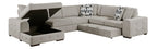 9624TP*42RLC 4 pc Waitsfield taupe chenille textured fabric sectional sofa with storage chaise and sleep area left chaise