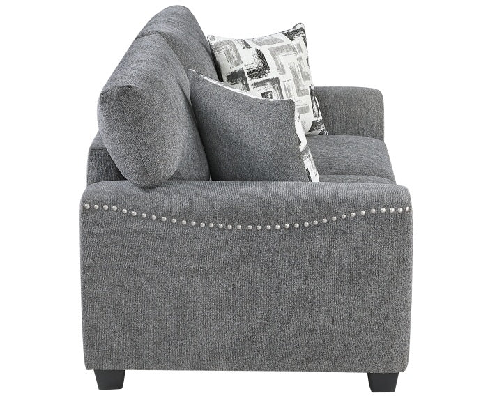 Silverton Grey Chenille Sofa & Love Seat Set – 9538DGY-SL