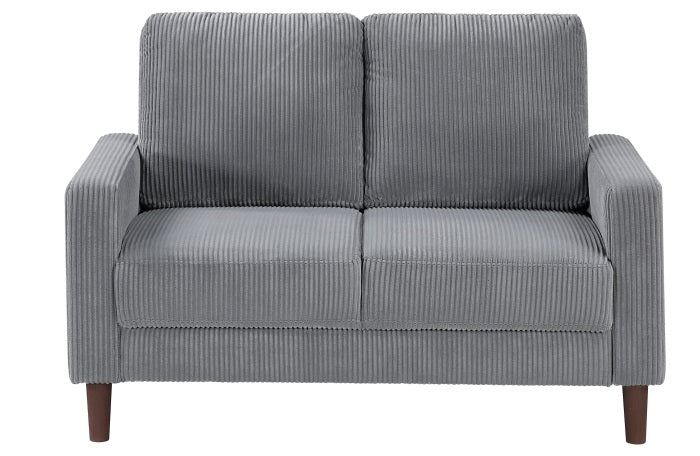 Hollarman Dark Gray Corduroy Sofa & Love Seat Set – 9520GRY-SL