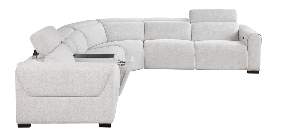 McPherson Cloud Chenille 6-Pc Modular Power Reclining Sectional with Power Headrest – 9455CLD-6LRRRPWH