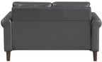 Homelegance Hector Dark Grey Faux Leather Sofa and Love Seat Set with Rounded Arms – 9690DGY-SL