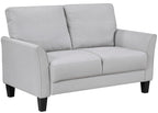 Homelegance 9519GRY-2PC 2 pc Aliana light grey textured fabric sofa and love seat set with flared arms