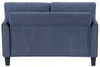 Homelegance Aliana Blue Textured Fabric Sofa and Love Seat Set with Flared Arms – 9519BUE-2PC