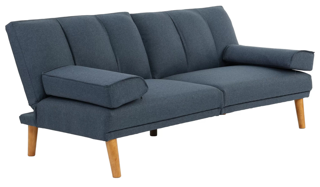 Poundex F8517-18 2 pc navy polyfiber sofa futon and chaise sectional AJ homes studio lakeview winston porter kasen
