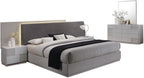 Best Master Naple 4 pc Naple latitude run lyset silver line lacquer finish wood modern style queen bed set