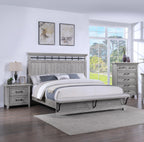 B1900 4 pc Beckett rustic driftwood natural finish wood poster queen bedroom set footboard bench
