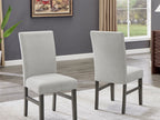 30066-2-7PC 7 pc Selena grey finish wood grey faux marble top modern dining table set