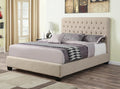 Coaster 300007Q Charlton home shepley oatmeal fabric tufted queen size bed set