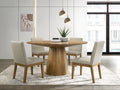 30018-1-5PC 5 pc Charlton home jasper driftwood finish wood 59" round modern dining table set