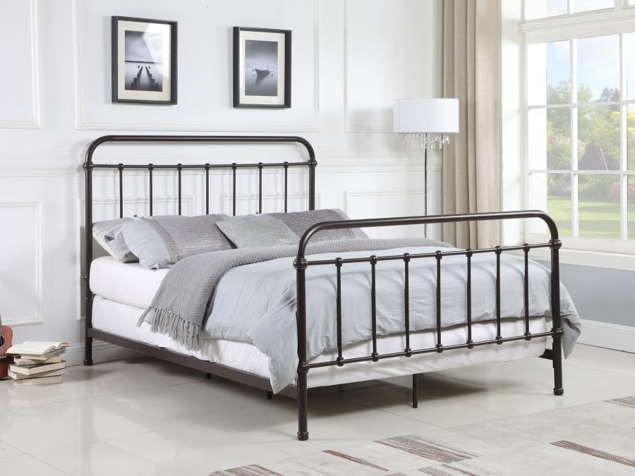 Livingston Dark Bronze Metal Queen Open-Frame Bed – 300399Q